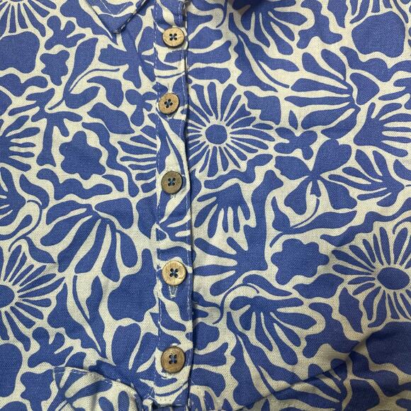 Vance Camuto Girls Size 6 button up top-Periwinkle flowery design NWT - Picture 3 of 5